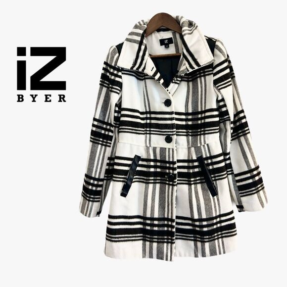 IZ Byer California Button Down Faux Wool Plaid Jacket Women’s size Small - Picture 1 of 4